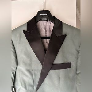 Indochino Kelly Wool Silk Sage Tuxedo Set
